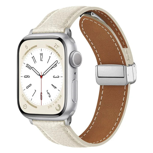 Leather band with magnet buckle