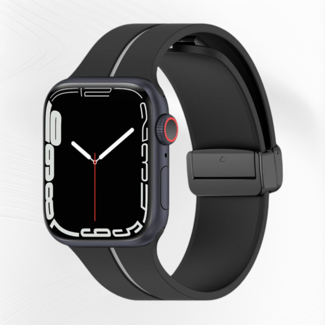 Magnetic silicone band with stripe