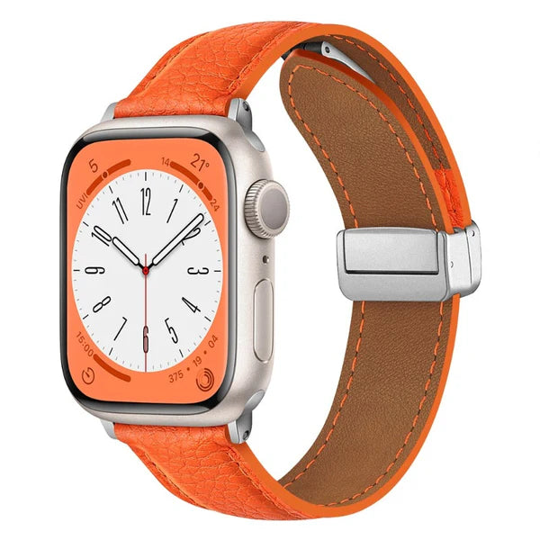Leather band with magnet buckle