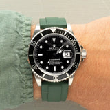 Green silicone strap
